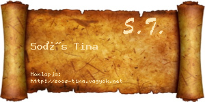 Soós Tina névjegykártya